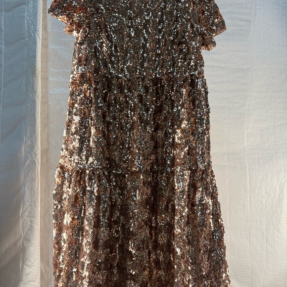 Maeve Sequin Prom Dress in Gold and Silver - Picture 1 of 4